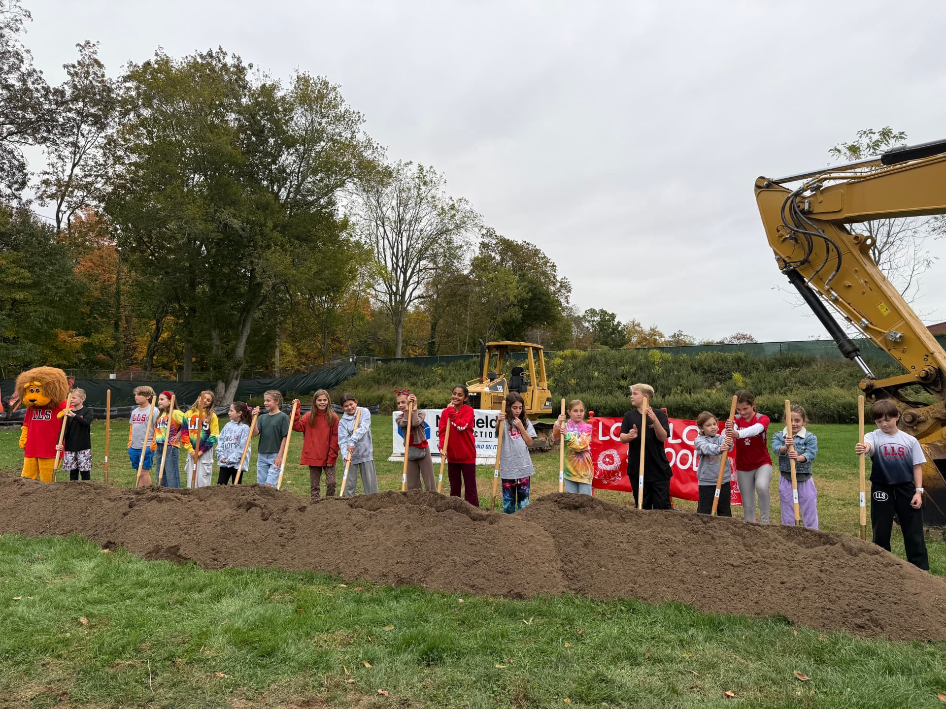 October 2025 — Groundbreaking ceremony with Long Lots students and Leo the Lion